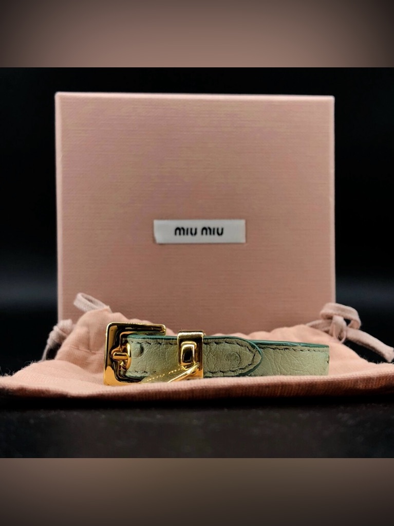 Miu Miu Ostrich Leather With Heart Charm